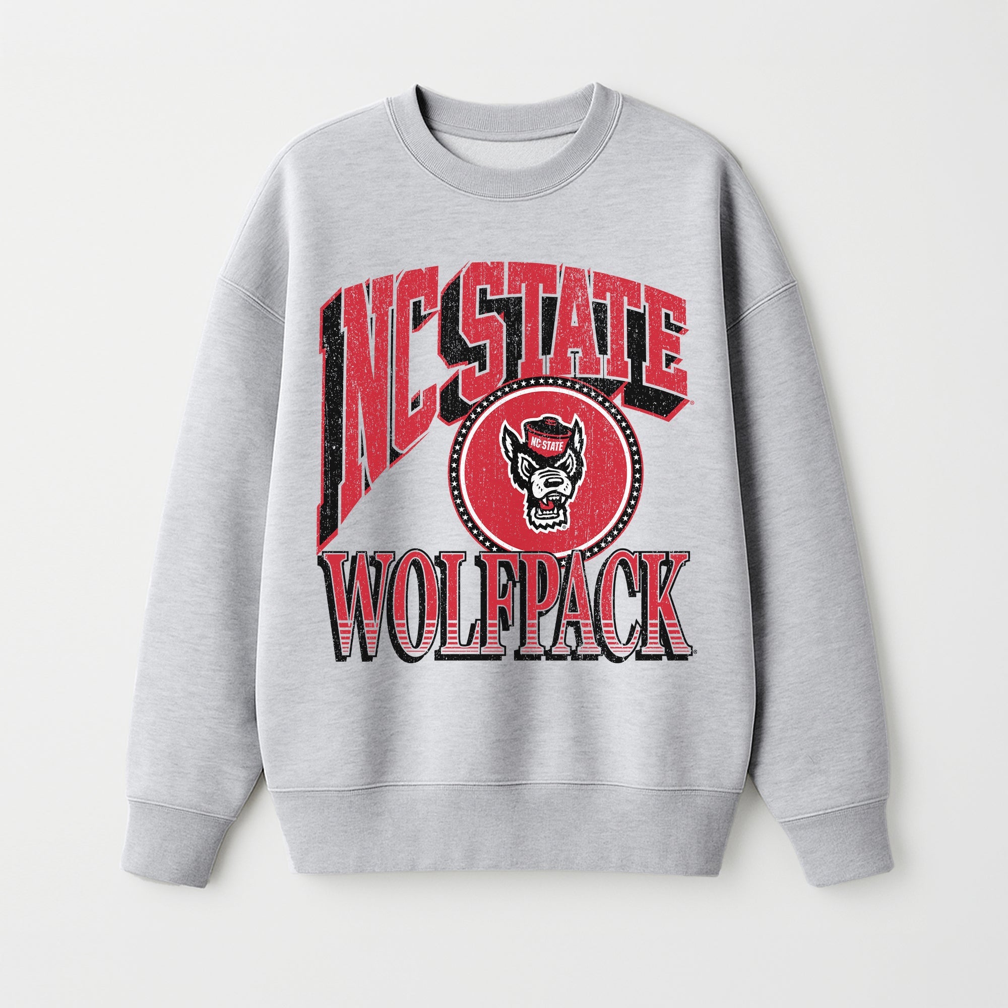 NORTH CAROLINA STATE WOLFPACK GAME ON PREMIUM FLEECE DROP SHOULDER CREWNECK PULLOVER