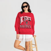 NORTH CAROLINA STATE WOLFPACK MAIN CHARACTER PREMIUM FLEECE DROP SHOULDER CREWNECK PULLOVER