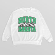 NORTH DAKOTA FIGHTING HAWKS FADED FORMATION PREMIUM FLEECE DROP SHOULDER CREWNECK PULLOVER