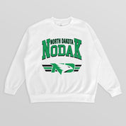 NORTH DAKOTA FIGHTING HAWKS SWIFT STRIKE PREMIUM FLEECE DROP SHOULDER CREWNECK PULLOVER