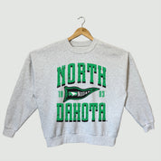 NORTH DAKOTA FIGHTING HAWKS PENNANT PRIDE PREMIUM FLEECE DROP SHOULDER CREWNECK PULLOVER