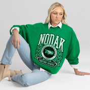 NORTH DAKOTA FIGHTING HAWKS CLASSIC ARCHIVES PREMIUM DROP SHOULDER FLEECE CREWNECK PULLOVER