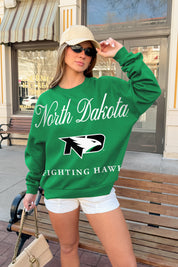NORTH DAKOTA FIGHTING HAWKS LEGACY CLUB PREMIUM FLEECE DROP SHOULDER CREWNECK PULLOVER
