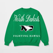 NORTH DAKOTA FIGHTING HAWKS LEGACY CLUB PREMIUM FLEECE DROP SHOULDER CREWNECK PULLOVER