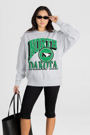 NORTH DAKOTA FIGHTING HAWKS GAME ON PREMIUM FLEECE DROP SHOULDER CREWNECK PULLOVER