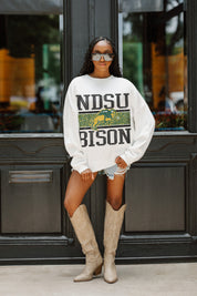 NORTH DAKOTA STATE BISON FAIR CATCH PREMIUM FLEECE DROP SHOULDER CREWNECK PULLOVER