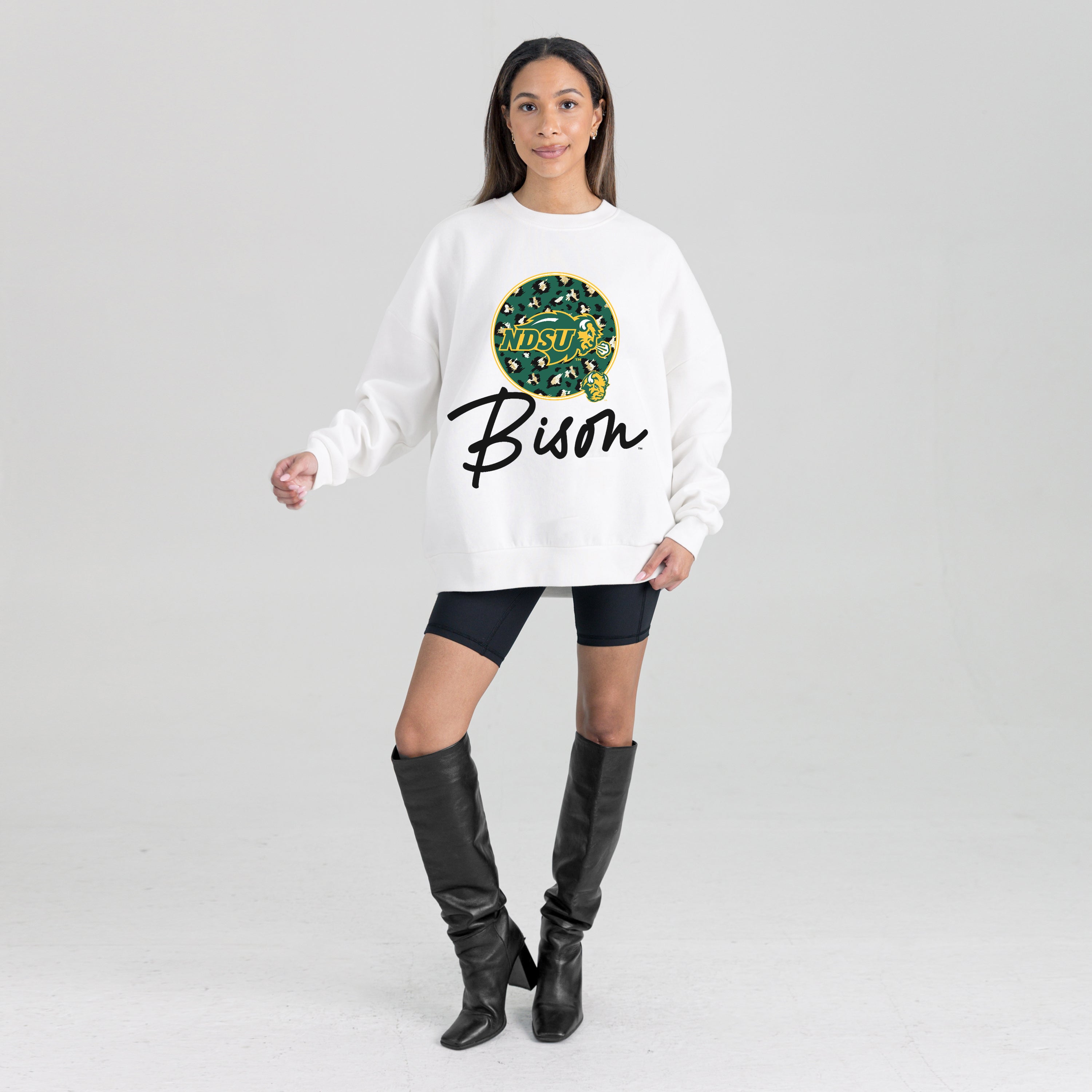 NORTH DAKOTA STATE BISON WILD BREAKTHROUGH PREMIUM FLEECE CREWNECK PULLOVER