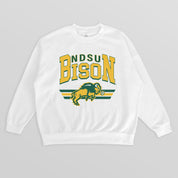NORTH DAKOTA STATE BISON SWIFT STRIKE PREMIUM FLEECE DROP SHOULDER CREWNECK PULLOVER