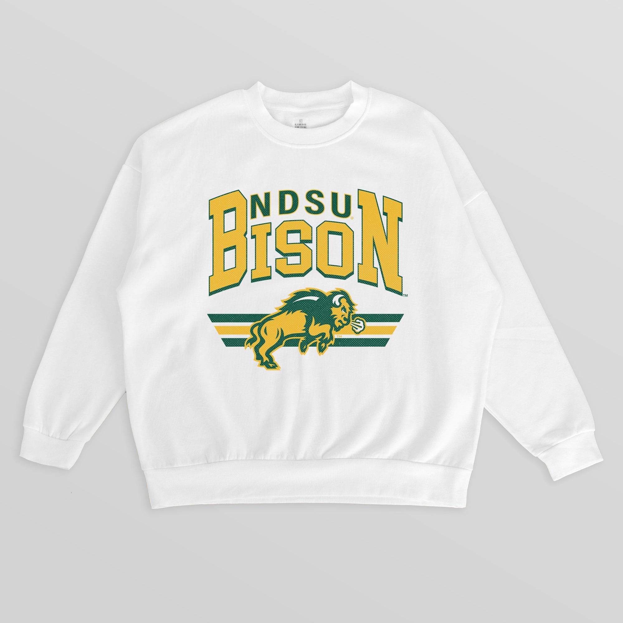 NORTH DAKOTA STATE BISON SWIFT STRIKE PREMIUM FLEECE DROP SHOULDER CREWNECK PULLOVER