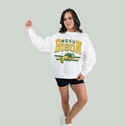 NORTH DAKOTA STATE BISON SWIFT STRIKE PREMIUM FLEECE DROP SHOULDER CREWNECK PULLOVER