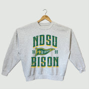 NORTH DAKOTA STATE BISON PENNANT PRIDE PREMIUM FLEECE DROP SHOULDER CREWNECK PULLOVER