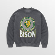 NORTH DAKOTA STATE BISON SATURDAY SEAL PREMIUM FLEECE DROP SHOULDER CREWNECK PULLOVER