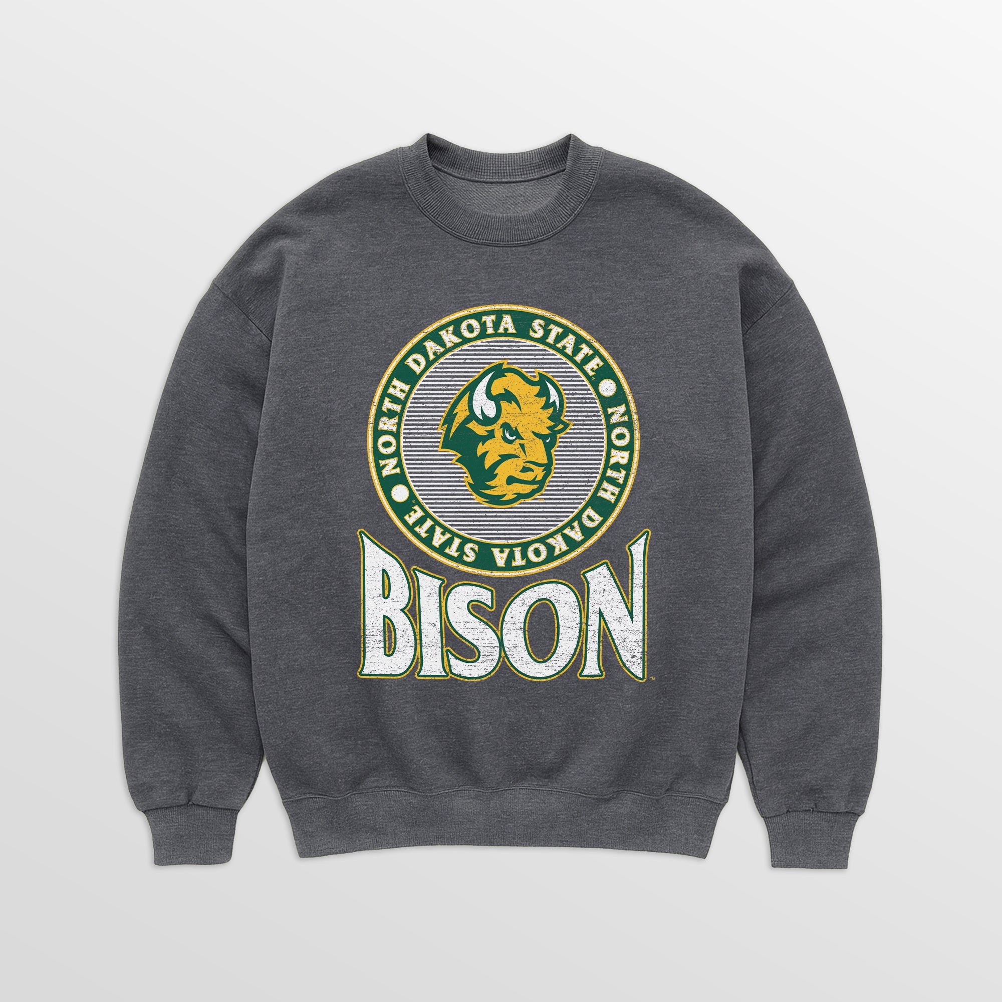 NORTH DAKOTA STATE BISON SATURDAY SEAL PREMIUM FLEECE DROP SHOULDER CREWNECK PULLOVER