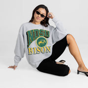 NORTH DAKOTA STATE BISON GAME ON PREMIUM FLEECE DROP SHOULDER CREWNECK PULLOVER
