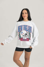NEW ENGLAND PATRIOTS HERITAGE PREMIUM FLEECE DROP SHOULDER CREWNECK PULLOVER