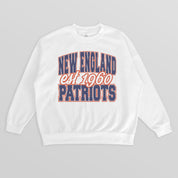 NEW ENGLAND PATRIOTS FADED FORMATION PREMIUM FLEECE CREWNECK PULLOVER