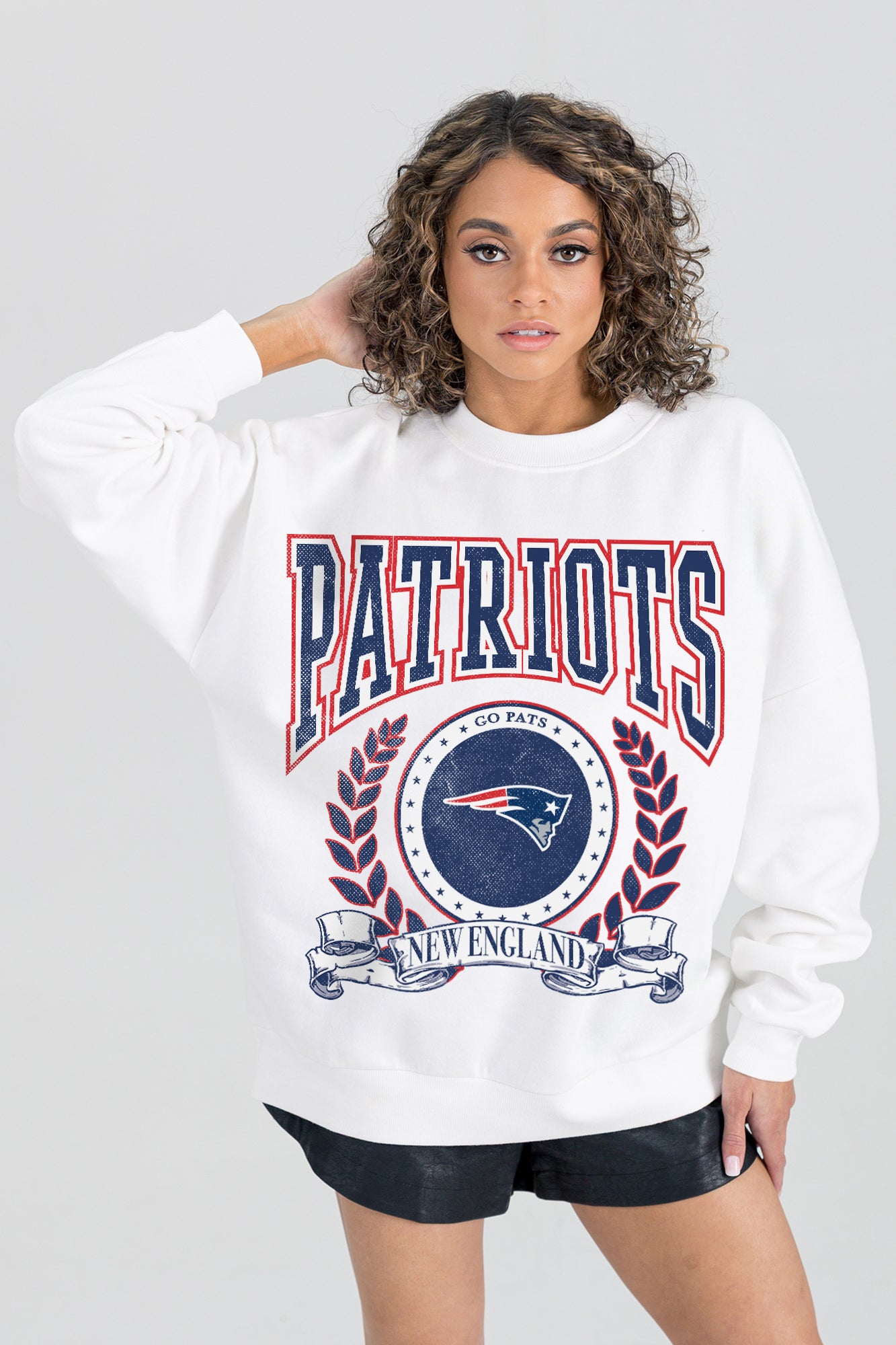 NEW ENGLAND PATRIOTS STAY COOL PREMIUM FLEECE CREWNECK PULLOVER