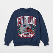 NEW ENGLAND PATRIOTS CLASSIC ARCHIVES PREMIUM FLEECE DROP SHOULDER CREWNECK PULLOVER