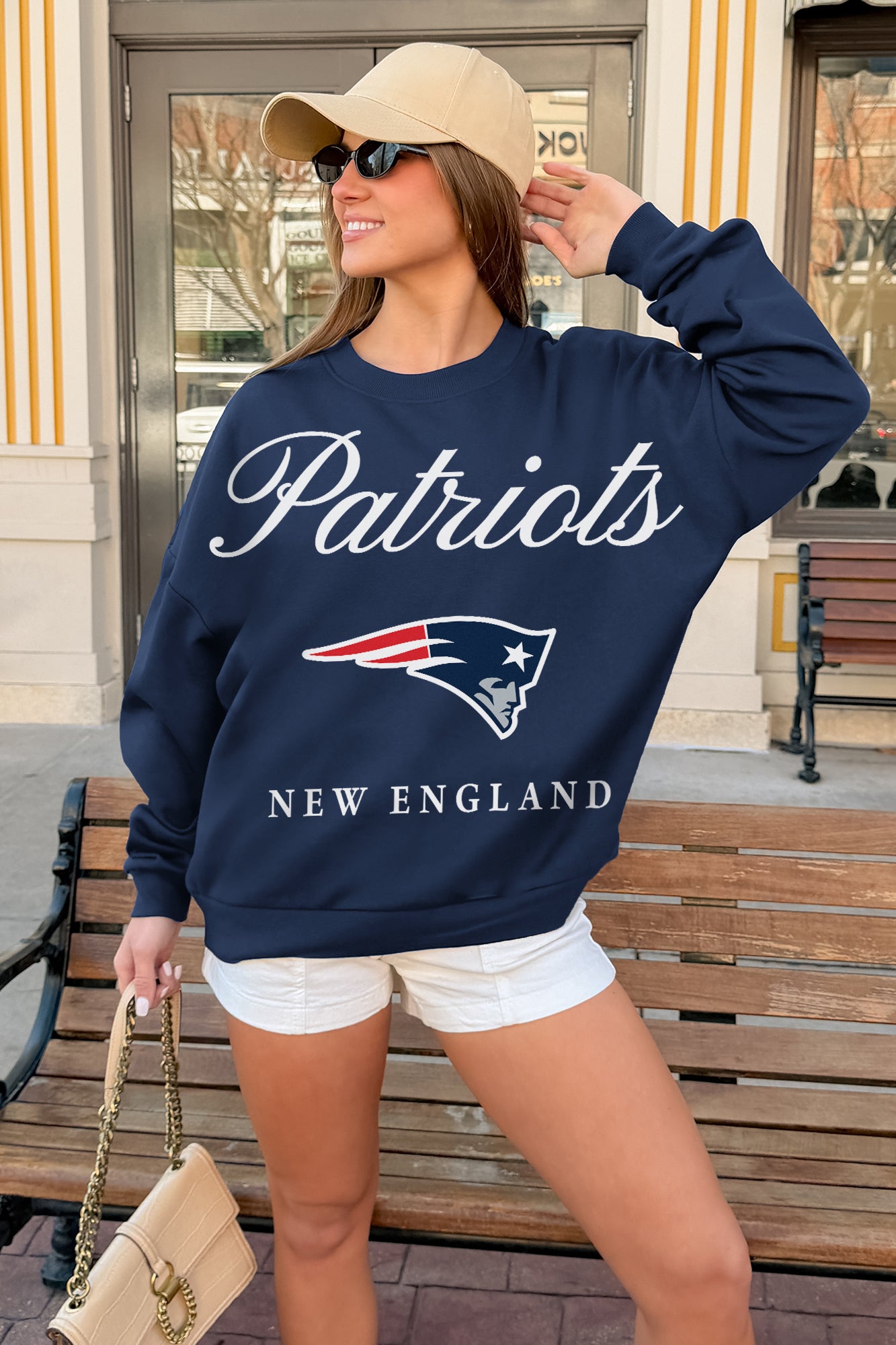 NEW ENGLAND PATRIOTS LEGACY CLUB PREMIUM FLEECE CREWNECK PULLOVER