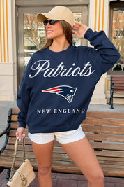 NEW ENGLAND PATRIOTS LEGACY CLUB PREMIUM FLEECE CREWNECK PULLOVER