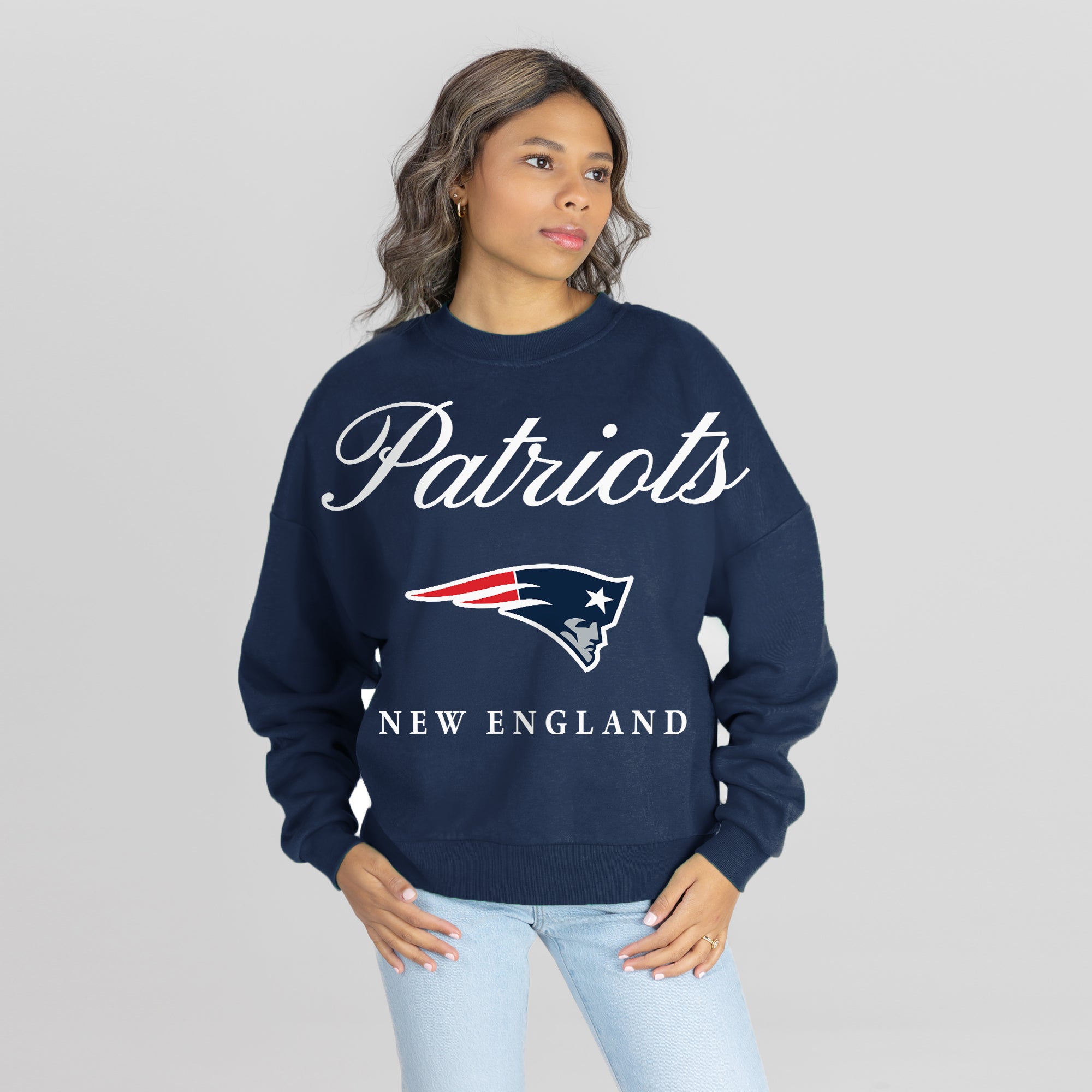 NEW ENGLAND PATRIOTS LEGACY CLUB PREMIUM FLEECE CREWNECK PULLOVER
