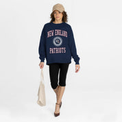 NEW ENGLAND PATRIOTS PRIME PLAY PREMIUM FLEECE DROP SHOULDER CREWNECK PULLOVER