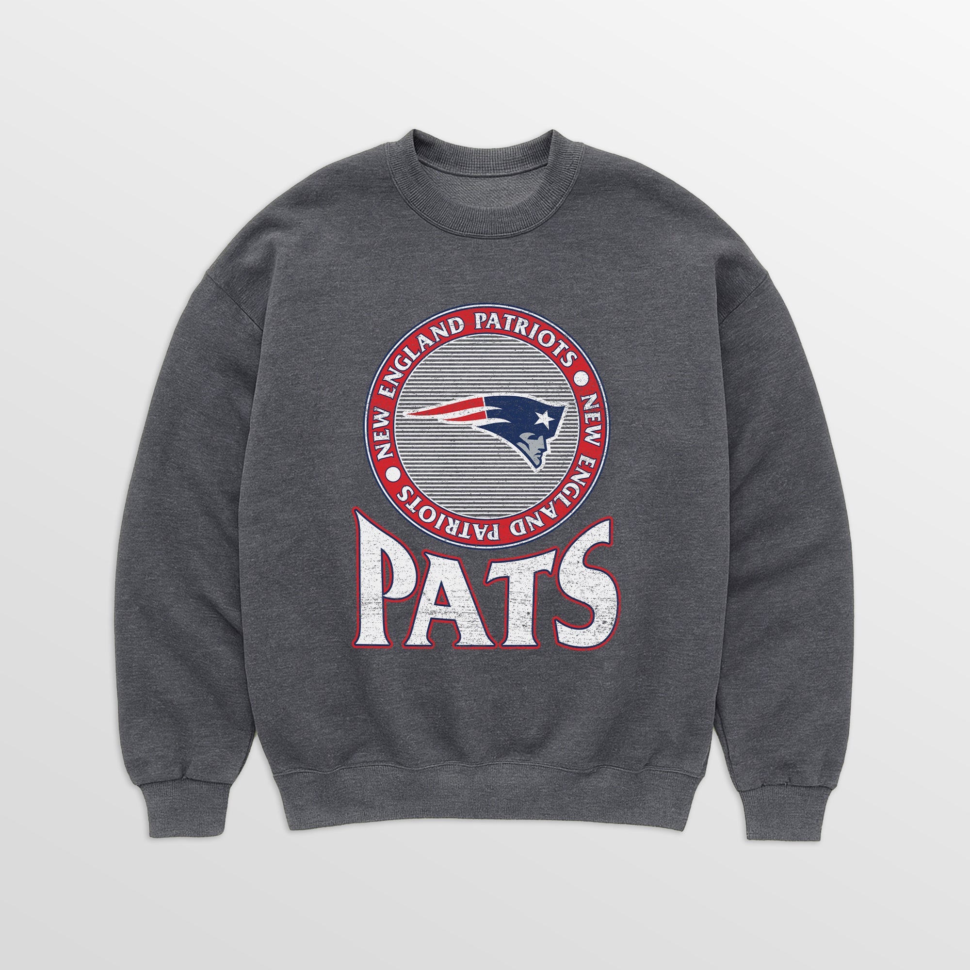 NEW ENGLAND PATRIOTS SATURDAY SEAL PREMIUM FLEECE DROP SHOULDER CREWNECK PULLOVER