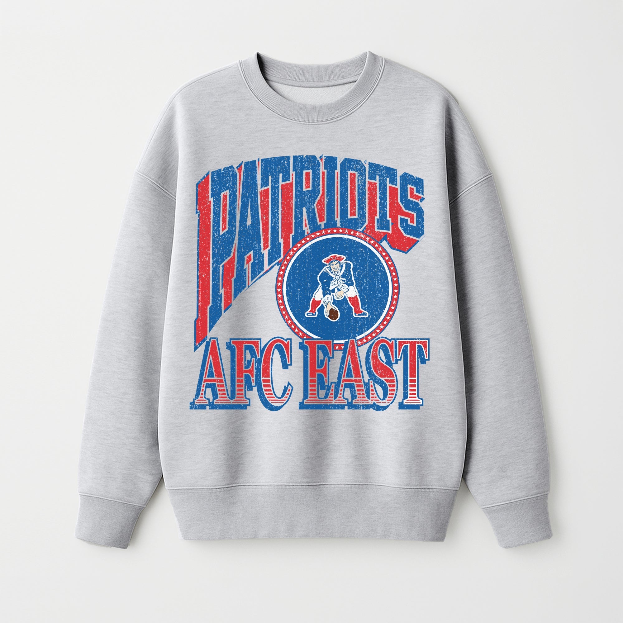 NEW ENGLAND PATRIOTS GAME ON PREMIUM FLEECE DROP SHOULDER CREWNECK PULLOVER