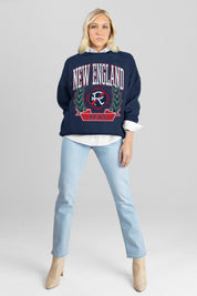 NEW ENGLAND REVOLUTION CLASSIC ARCHIVES PREMIUM FLEECE DROP SHOULDER CREWNECK PULLOVER