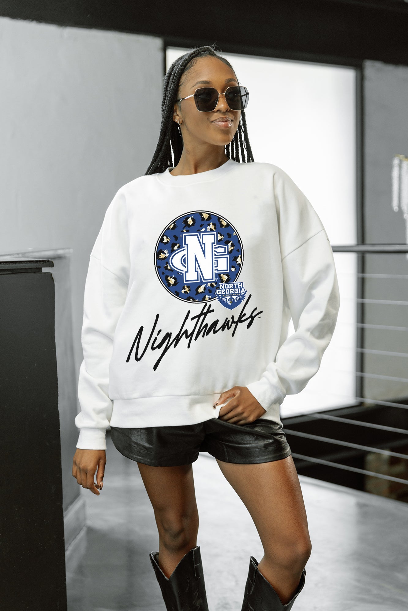 NORTH GEORGIA NIGHTHAWKS WILD BREAKTHROUGH PREMIUM FLEECE CREWNECK PULLOVER