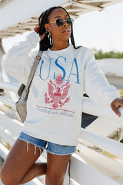 USA VINTAGE 1776 DROP SHOULDER CREWNECK SWEATSHIRT