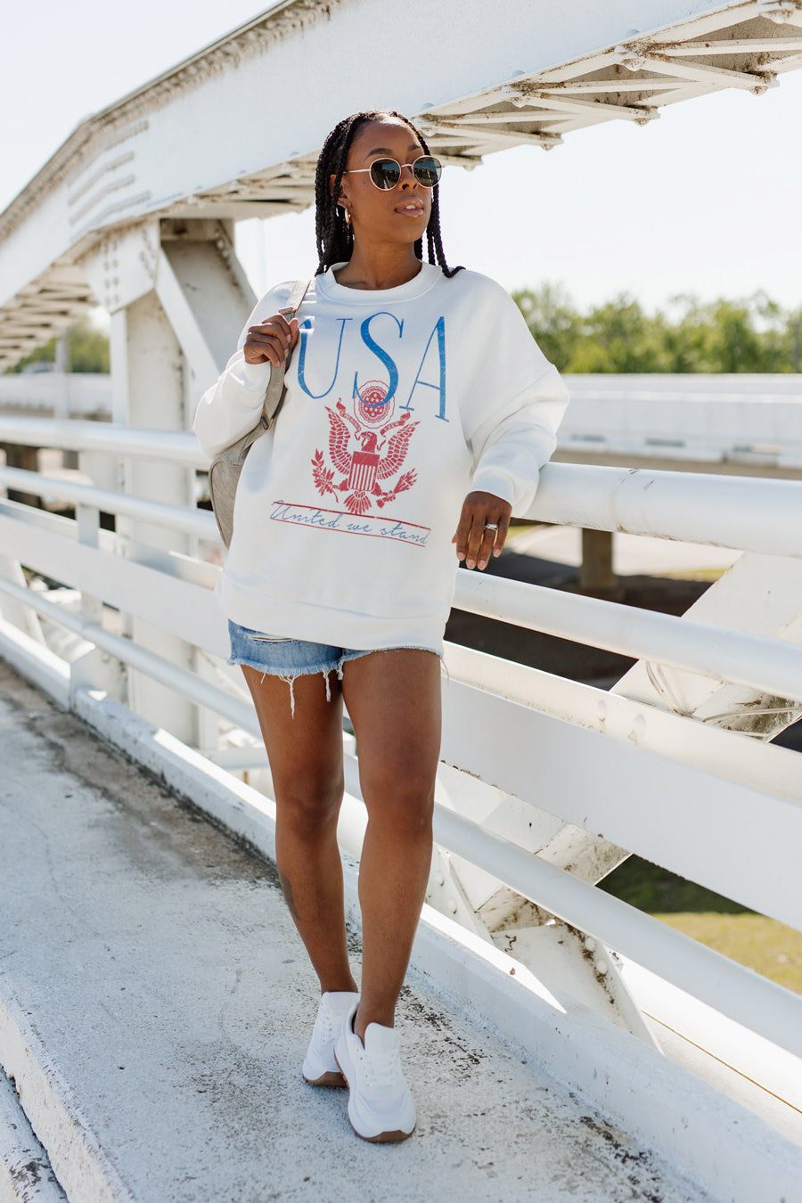 USA VINTAGE 1776 DROP SHOULDER CREWNECK SWEATSHIRT