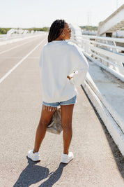 STAY CALM AND LAKE ON DROP SHOULDER CREWNECK SWEATSHIRT