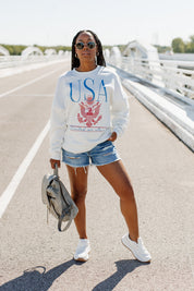 USA VINTAGE 1776 DROP SHOULDER CREWNECK SWEATSHIRT