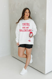 TACOS ARE MY VALENTINES VINTAGE OVERSIZED WASHED SWEATSHIRT