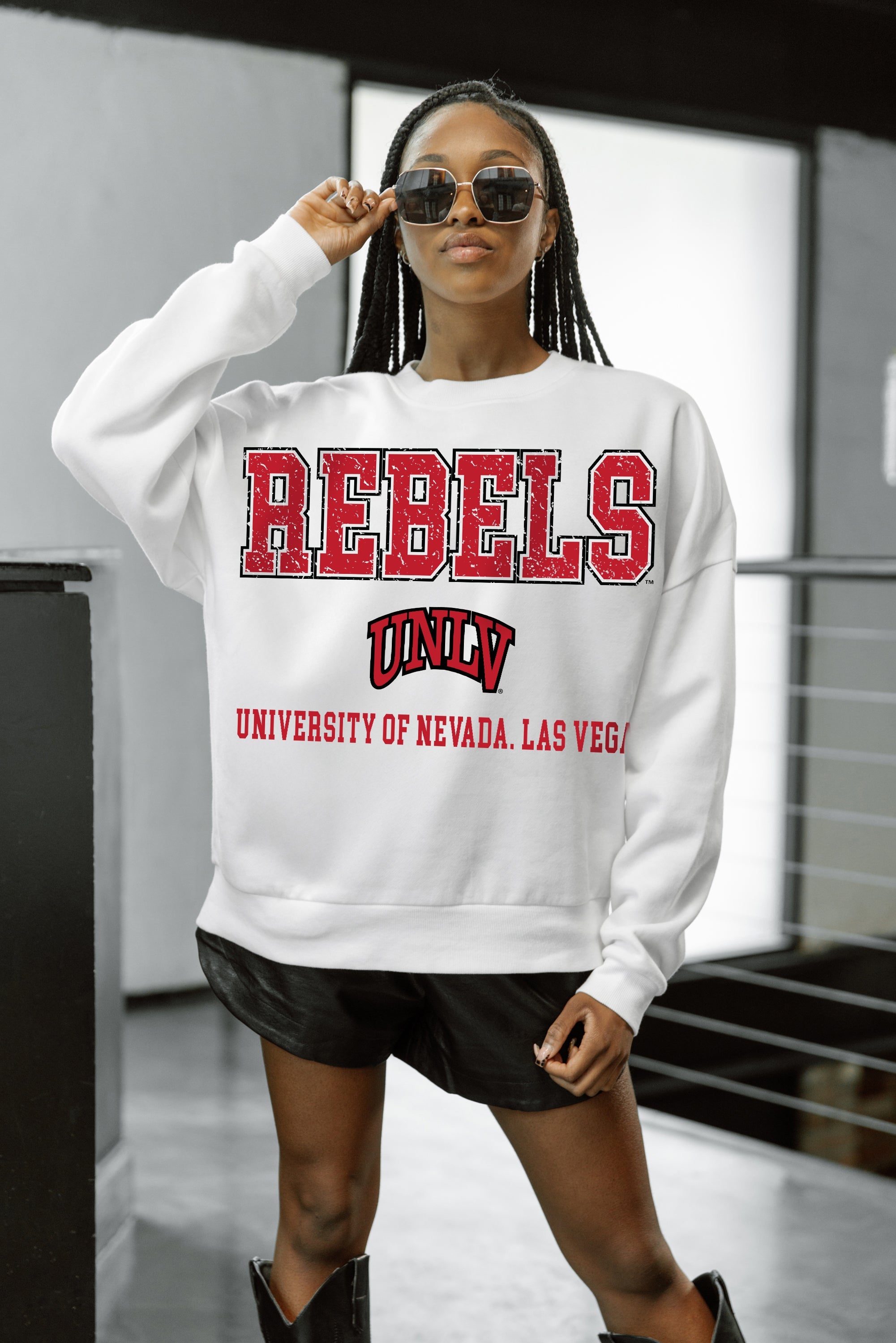 UNLV REBELS FREESTYLE PREMIUM FLEECE CREWNECK PULLOVER
