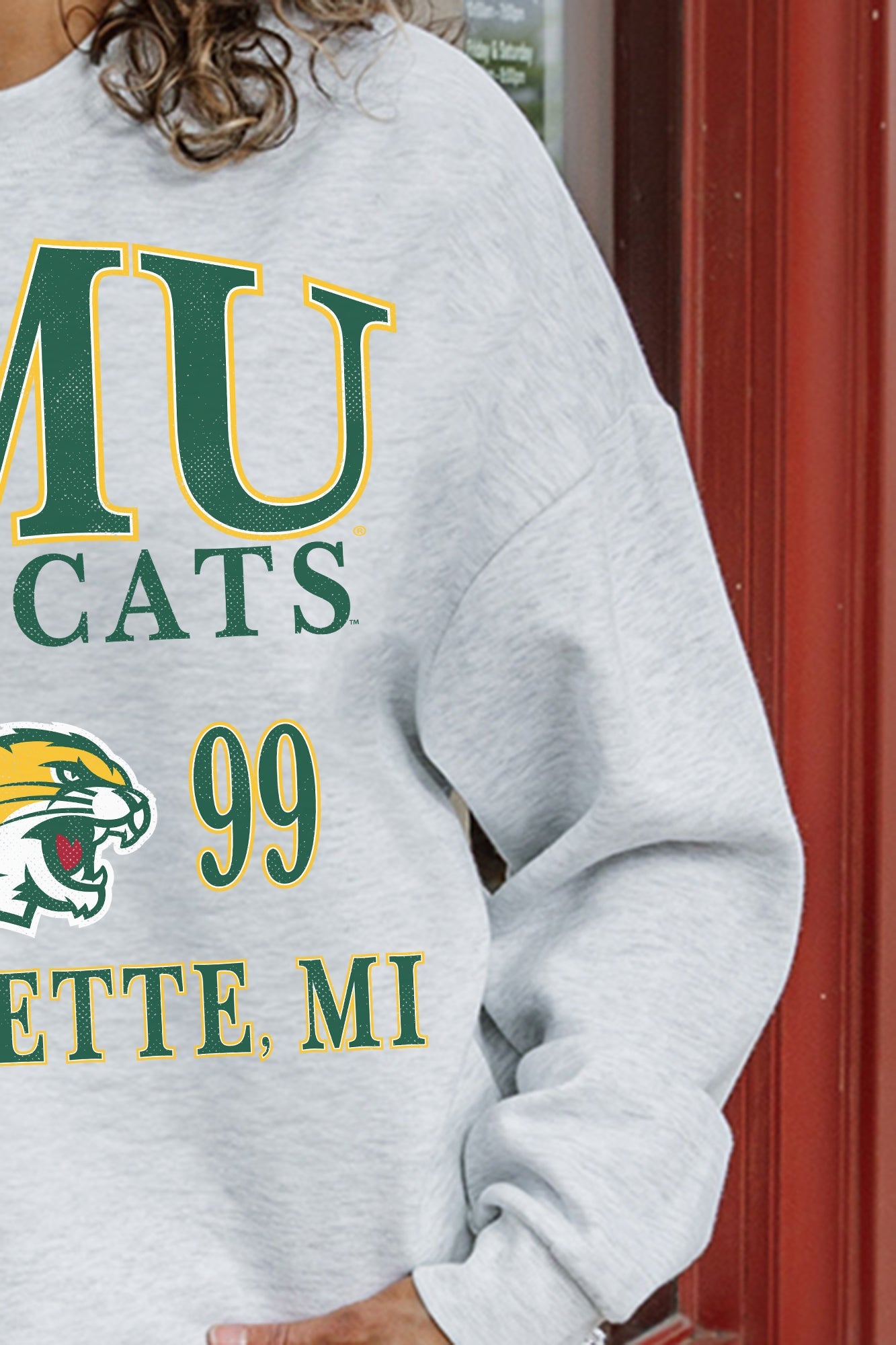 NORTHERN MICHIGAN WILDCATS ALLEGIANCE PREMIUM FLEECE DROP SHOULDER CREWNECK PULLOVER