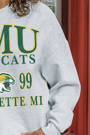 NORTHERN MICHIGAN WILDCATS ALLEGIANCE PREMIUM FLEECE DROP SHOULDER CREWNECK PULLOVER