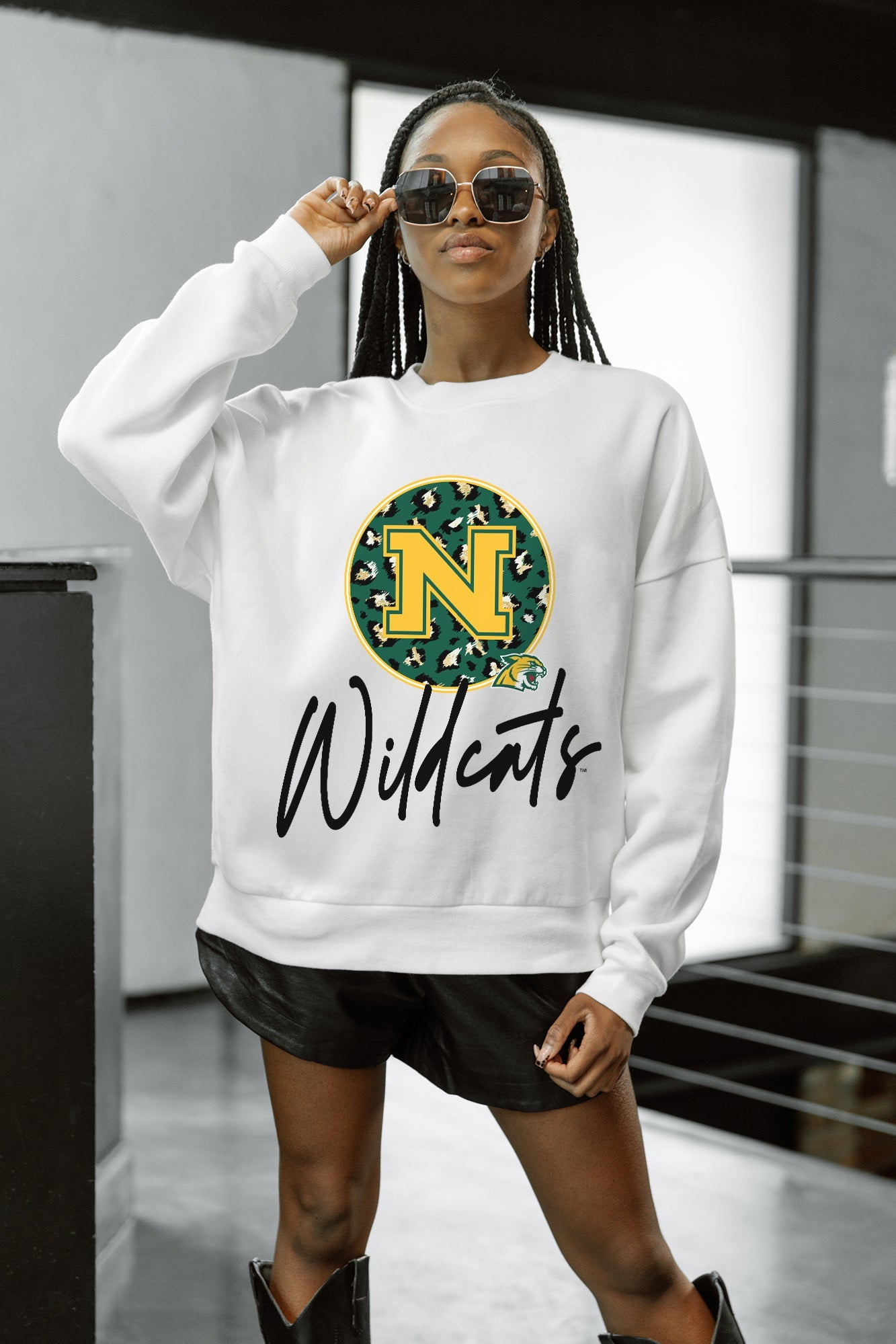 NORTHERN MICHIGAN WILDCATS WILD BREAKTHROUGH PREMIUM FLEECE CREWNECK PULLOVER