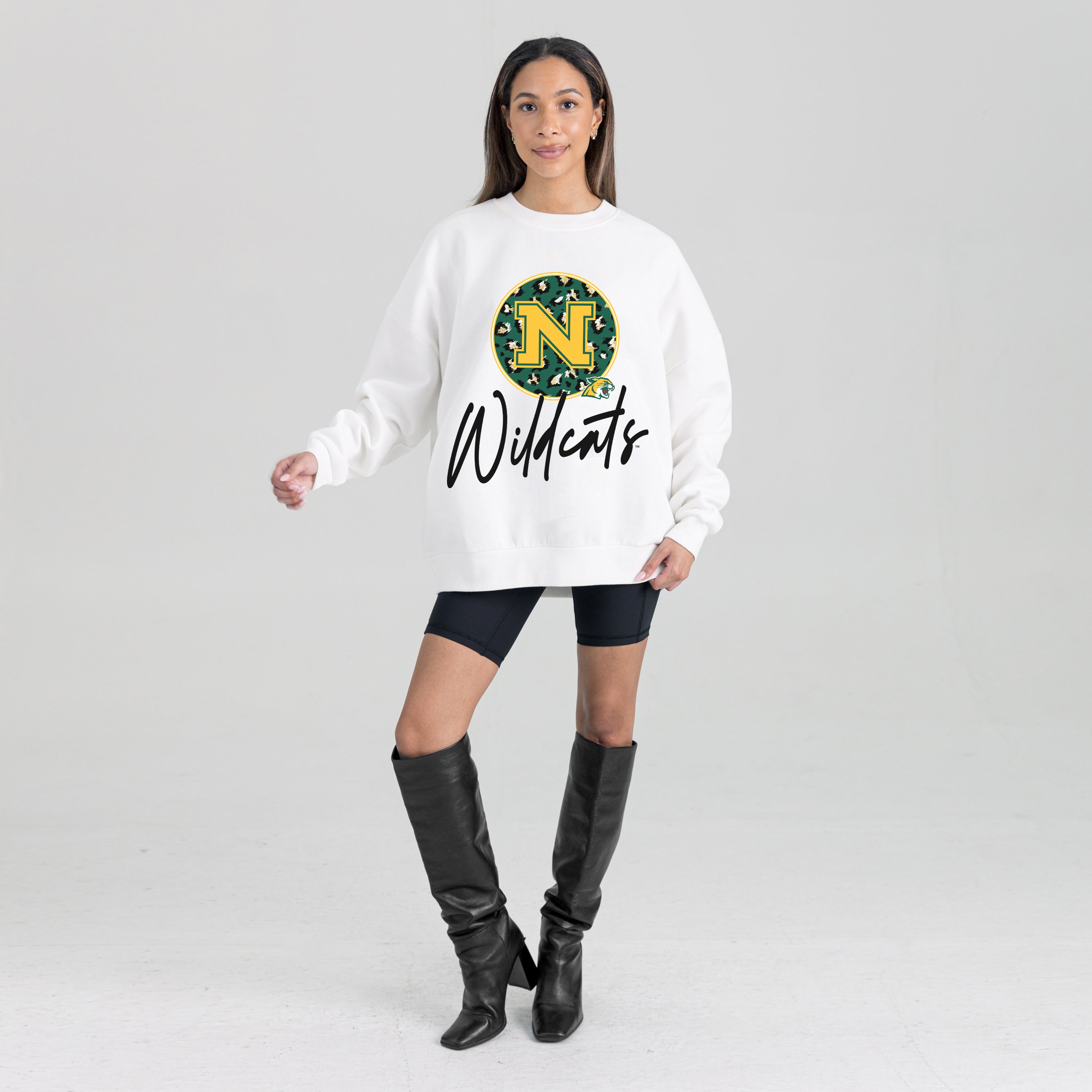NORTHERN MICHIGAN WILDCATS WILD BREAKTHROUGH PREMIUM FLEECE CREWNECK PULLOVER