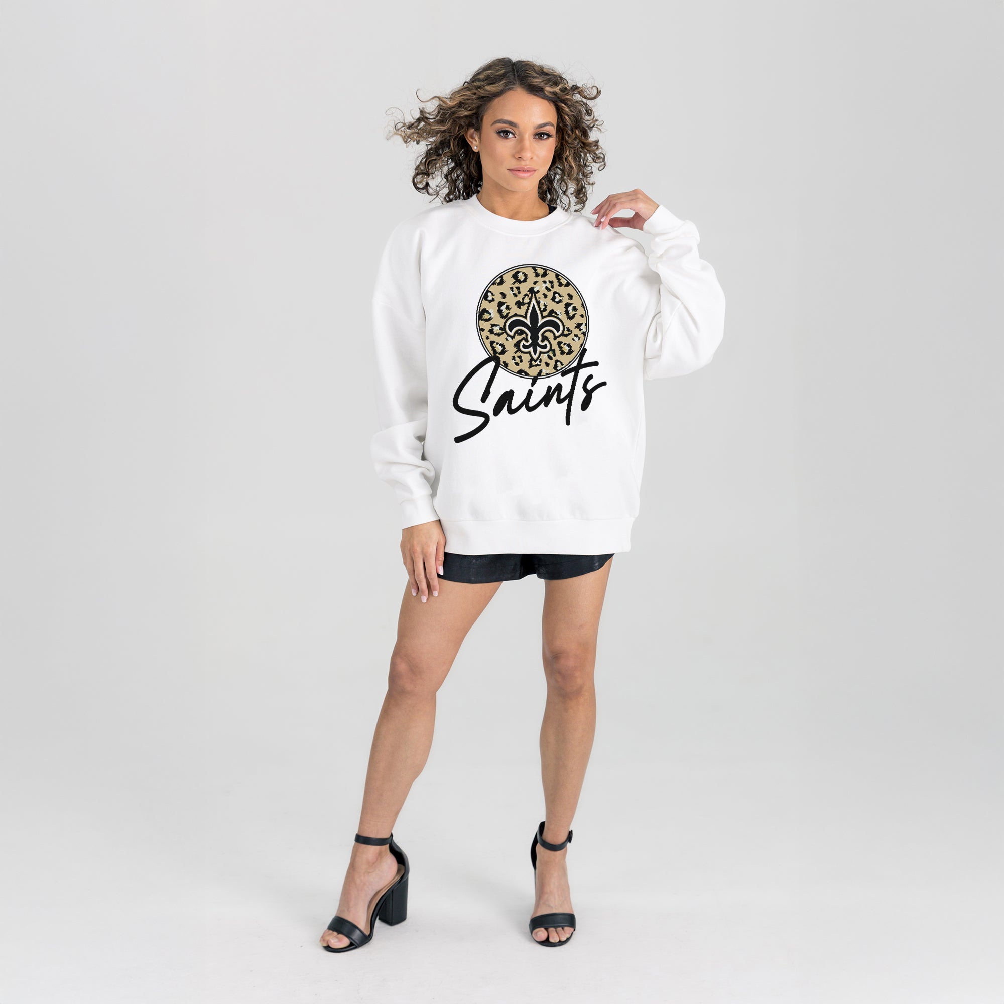 NEW ORLEANS SAINTS WILD BREAKTHROUGH PREMIUM FLEECE CREWNECK PULLOVER