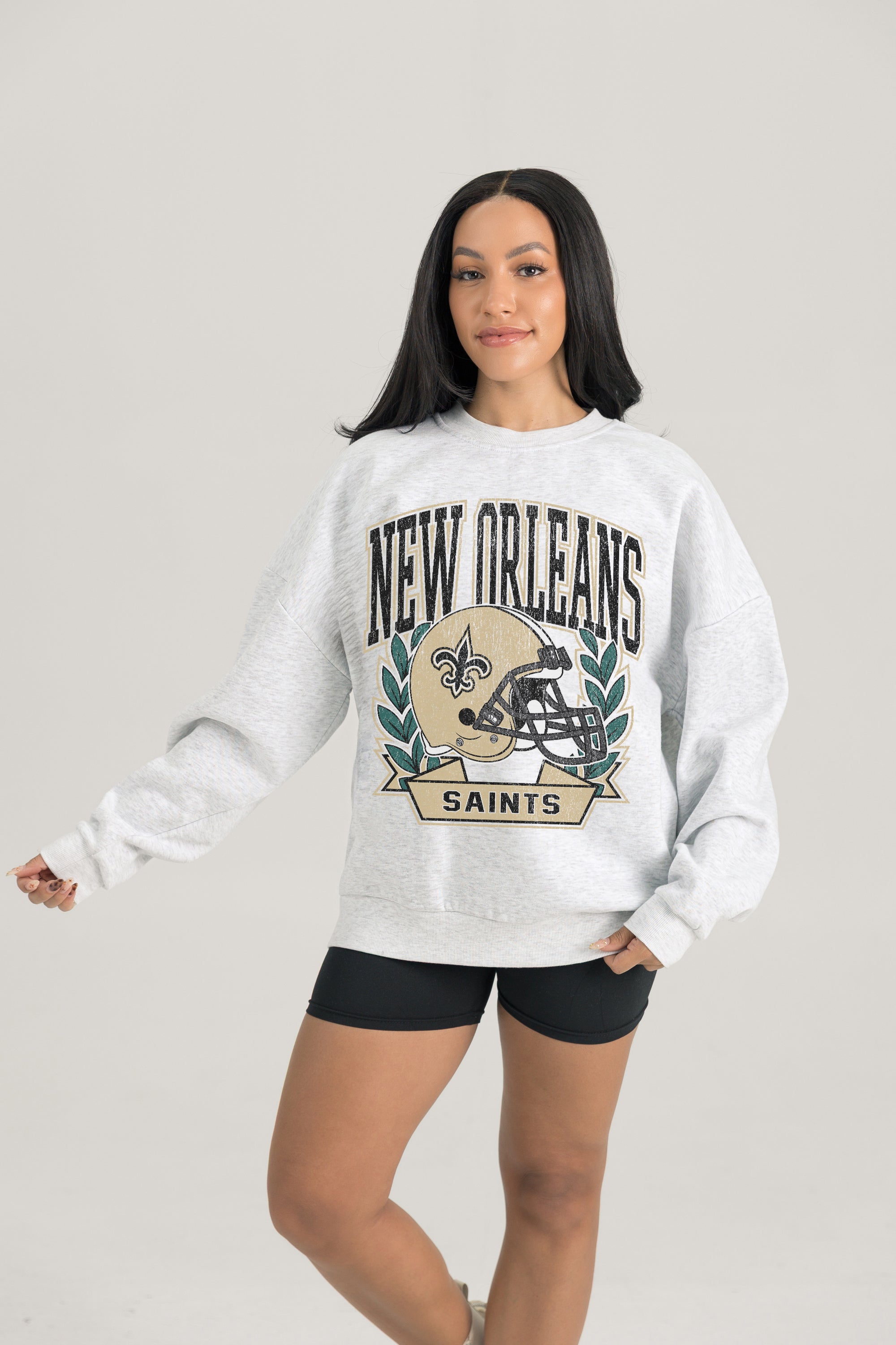 Women's New Orleans Saints Heritage Fleece Crewneck Pullover