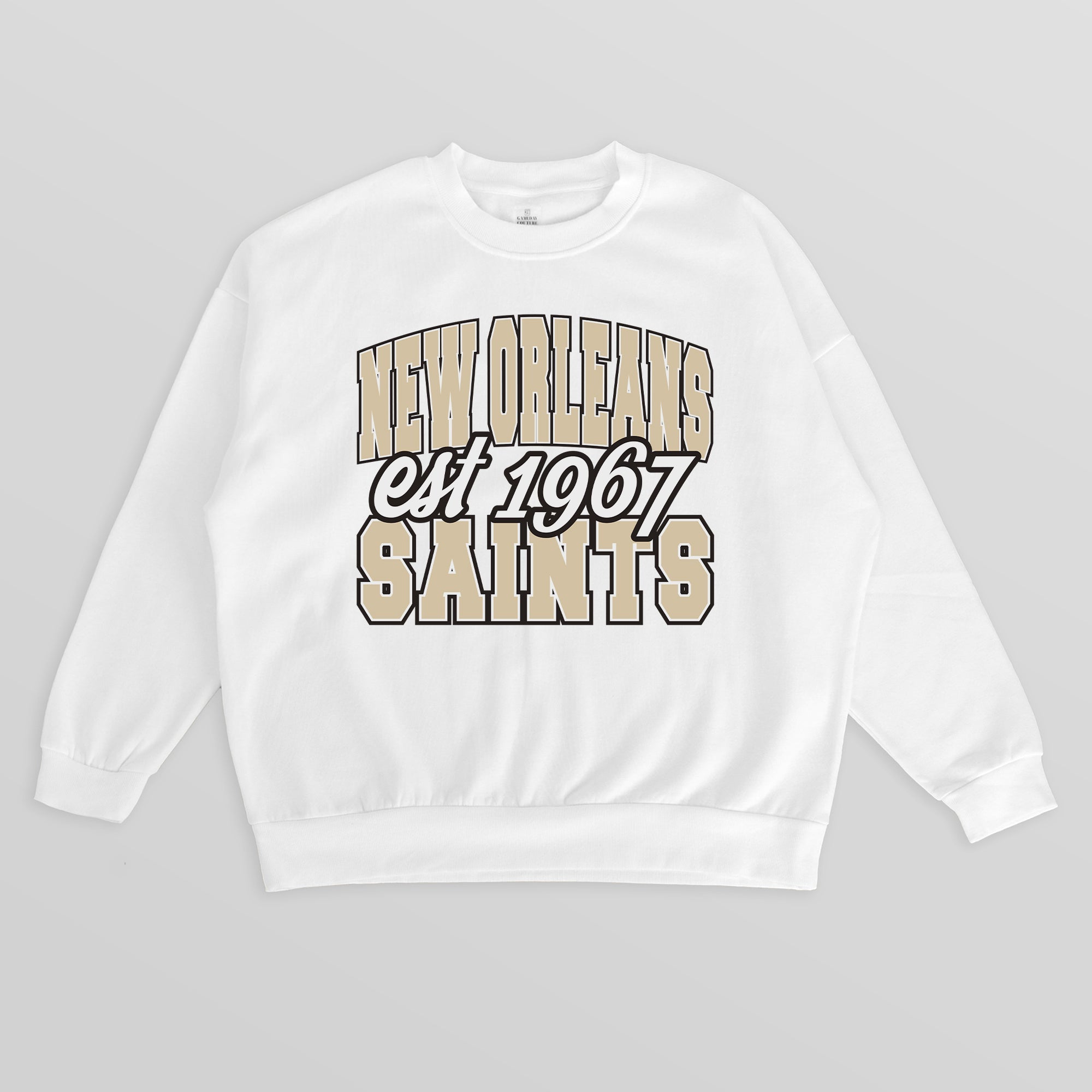 NEW ORLEANS SAINTS FADED FORMATION PREMIUM FLEECE CREWNECK PULLOVER