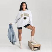 NEW ORLEANS SAINTS TRADITION REFINED PREMIUM FLEECE CREWNECK PULLOVER
