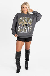 NEW ORLEANS SAINTS STAY COOL PREMIUM FLEECE CREWNECK PULLOVER BY RANDI MAHOMES