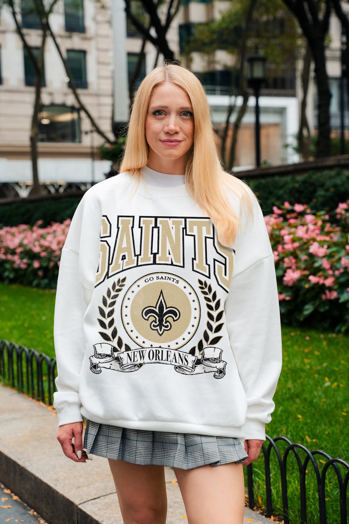NEW ORLEANS SAINTS STAY COOL PREMIUM FLEECE CREWNECK PULLOVER