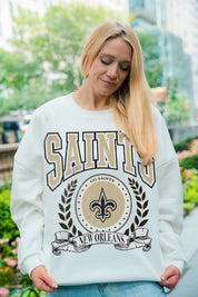 NEW ORLEANS SAINTS STAY COOL PREMIUM FLEECE CREWNECK PULLOVER
