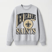 NEW ORLEANS SAINTS GAME ON PREMIUM FLEECE DROP SHOULDER CREWNECK PULLOVER