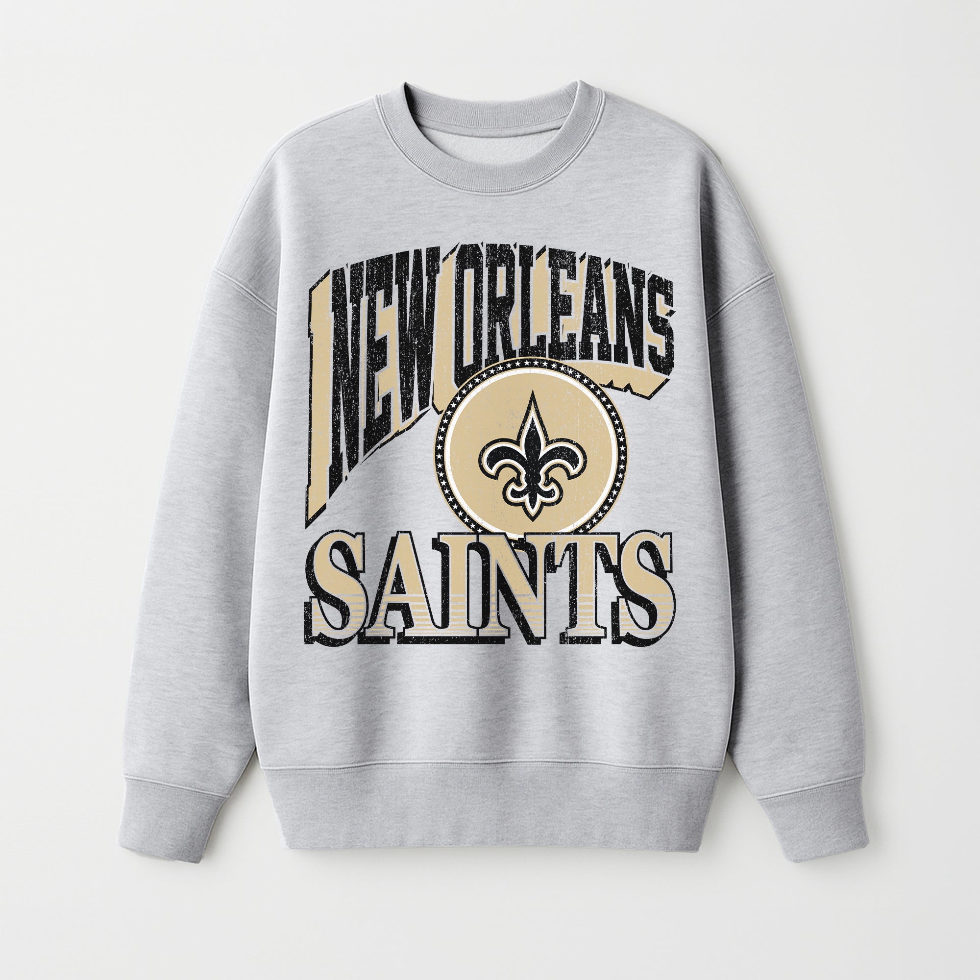 NEW ORLEANS SAINTS GAME ON PREMIUM FLEECE DROP SHOULDER CREWNECK PULLOVER