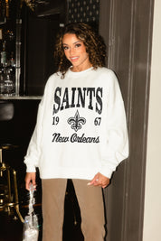 NEW ORLEANS SAINTS PEAK SEASON PREMIUM FLEECE CREWNECK PULLOVER